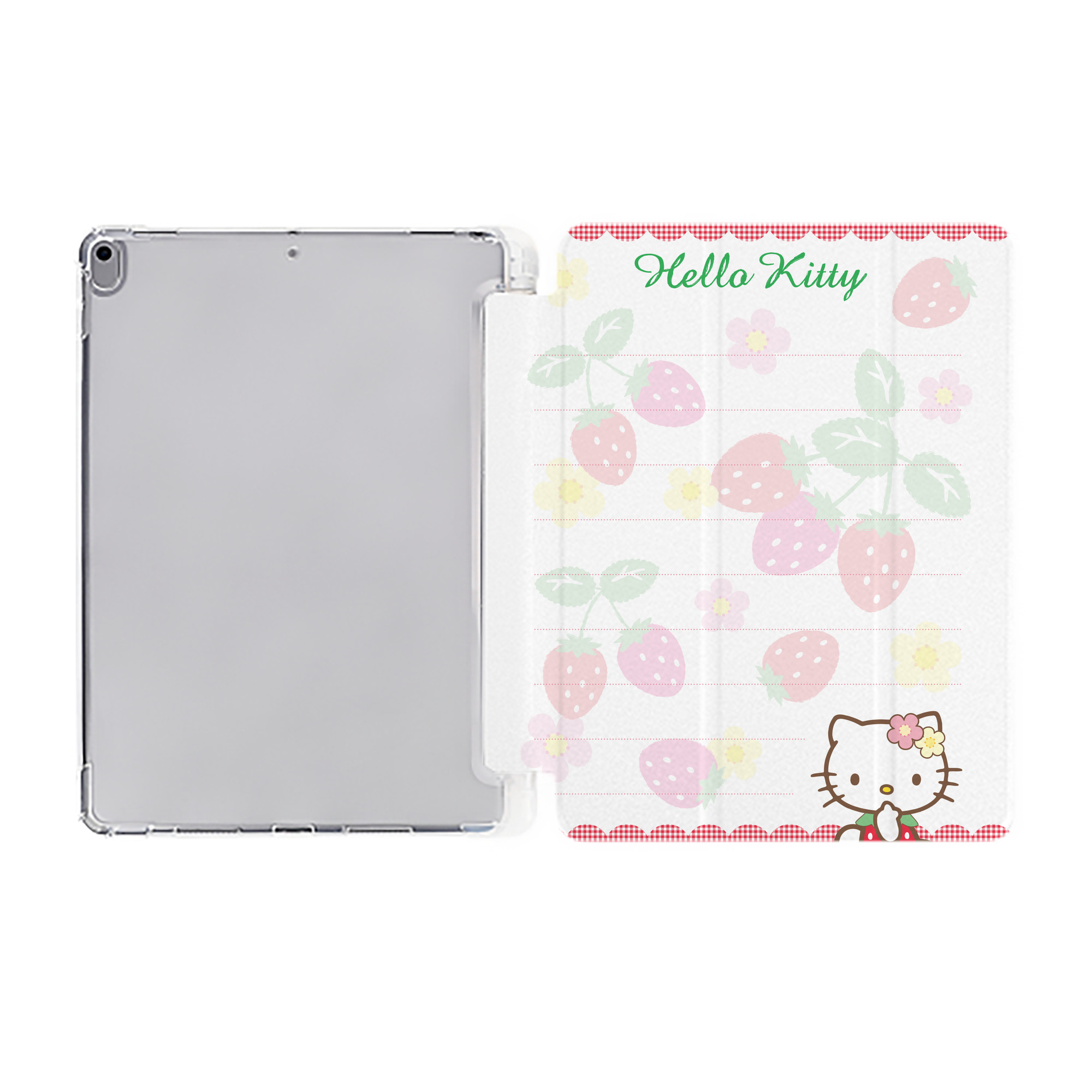 （画像用） Hello Kitty ハローキティ IPad ケース ペン収納付き 三つ折りスタンド PUレザー×シリコン 対応機種9.5/10.5/10.9インチ